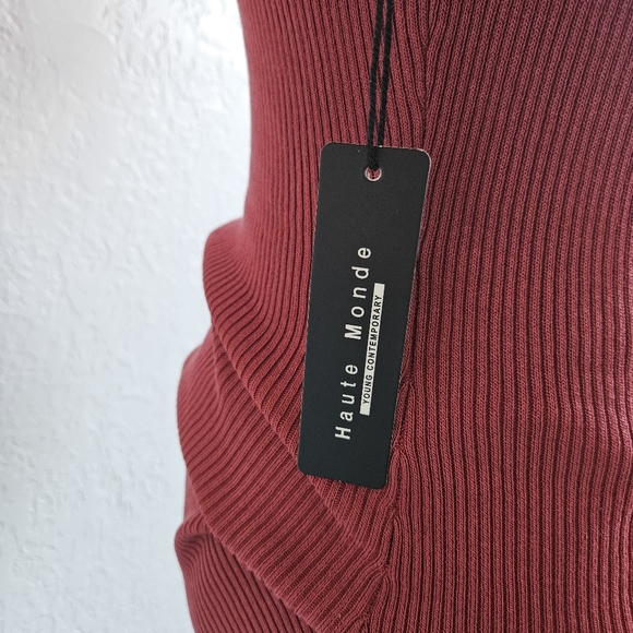 NWT Haute Monde Form Fitting Ribbed Cocktail Dress. Rose Barbiecore Sz S/M/L - Picture 8 of 15